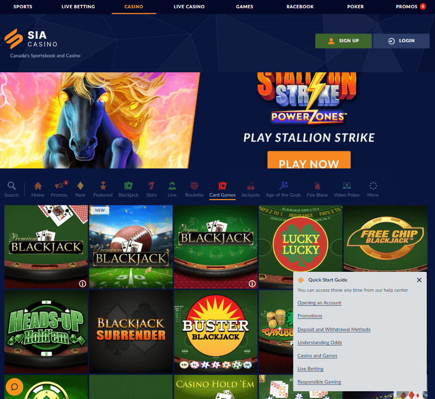 SIA Casino Desktop Preview 1