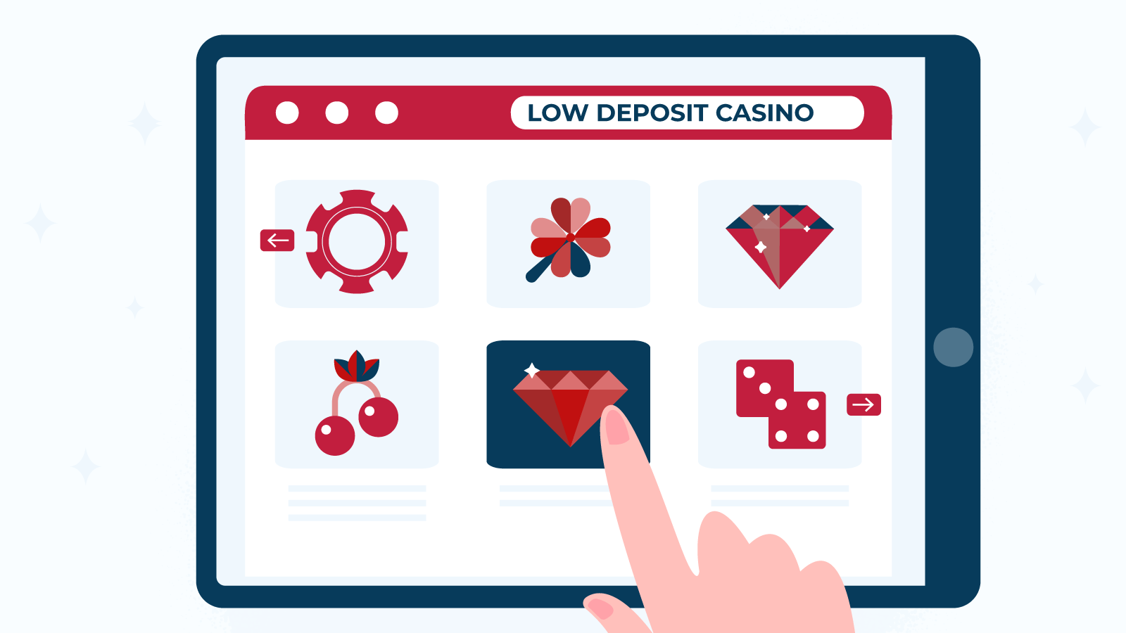 Hand selecting bonus on iPad