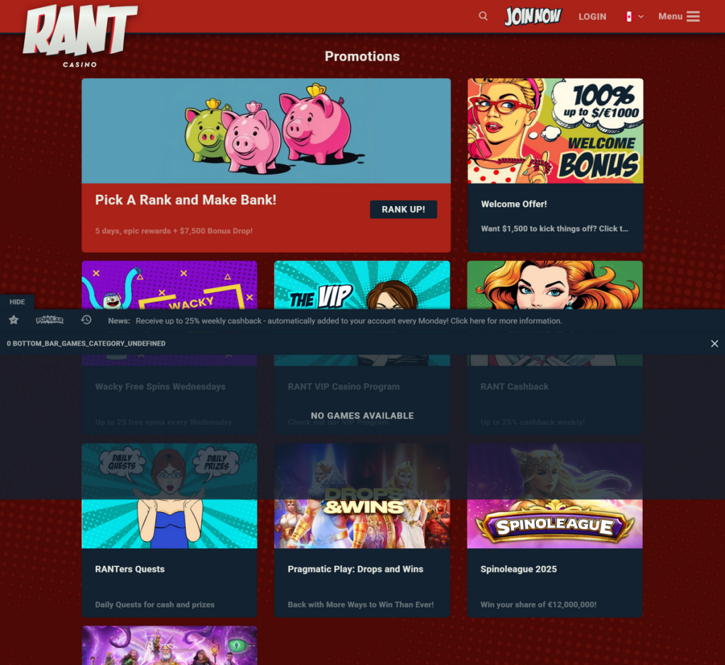 Rant Casino Desktop Preview 2