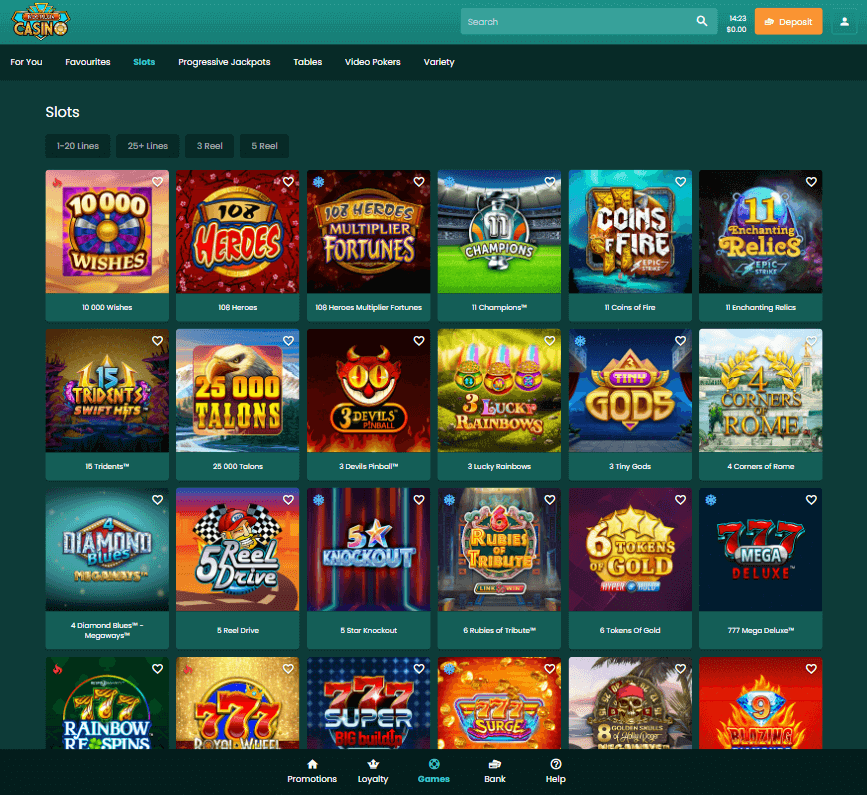 Nostalgia Casino Desktop Preview 1