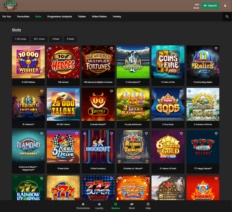 Yukon Gold Casino Desktop Preview 1