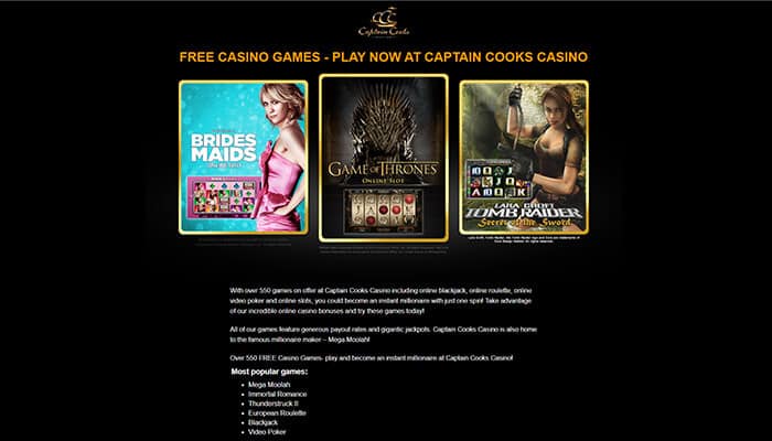 captain cooks casino no deposit bonus codes