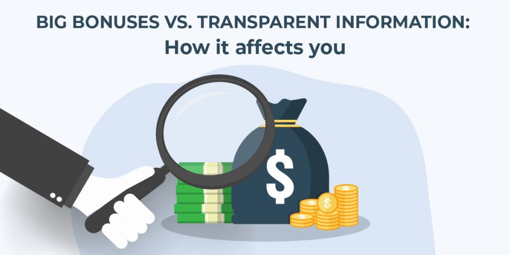 Large casino bonuses vs. transparent information – the psychological implications