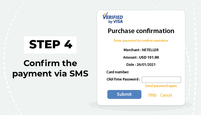 Confirm the payment via SMS