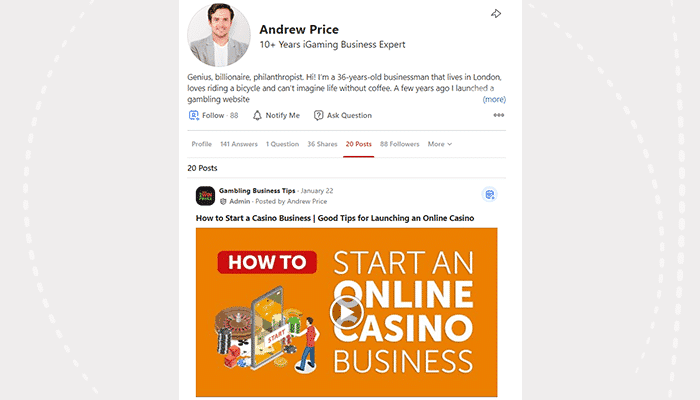 Gambling business tips on Quora