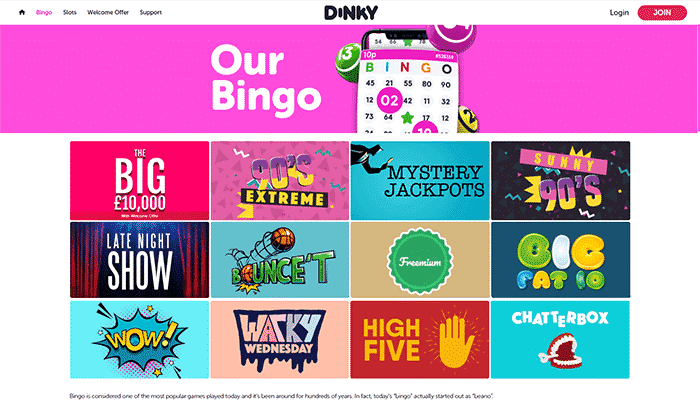 Dinky bingo The games library preview
