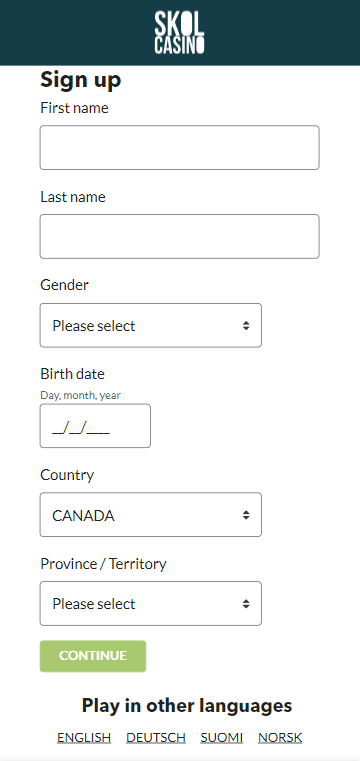 Skol Casino Registration Process Image 1