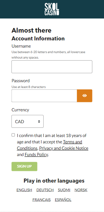 Skol Casino Registration Process Image 3