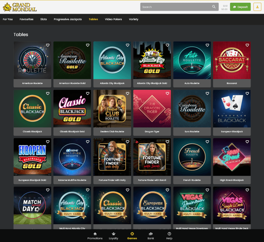 Grand Mondial Casino Desktop Preview 2