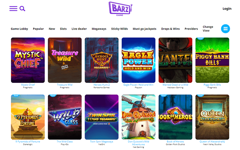 barz casino games preview