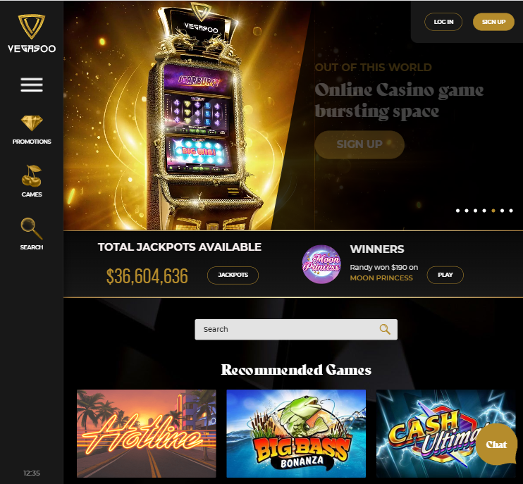 Vegasoo Casino Desktop Preview 1