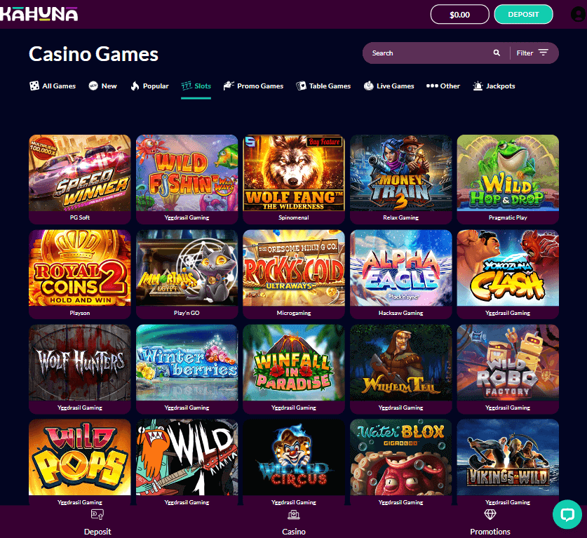 Kahuna Casino Desktop Preview 1