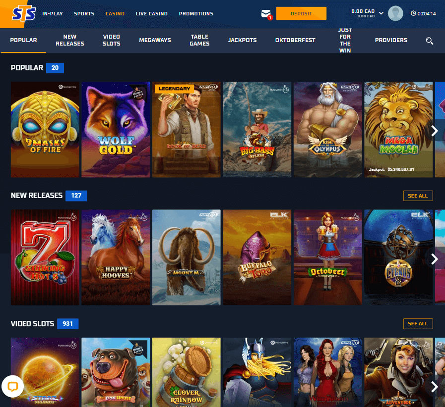 STS Casino Desktop Preview 1