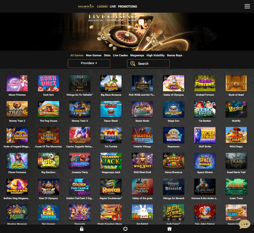 Woopwin Casino Desktop Preview 1