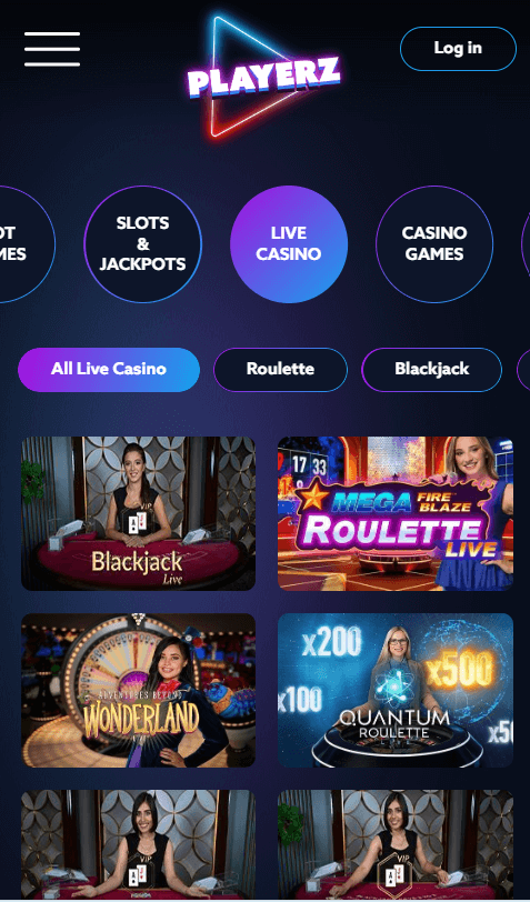 Playerz Casino Mobile Preview 2