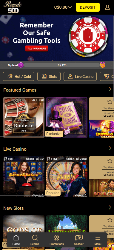Royale500 Casino Mobile Preview 2