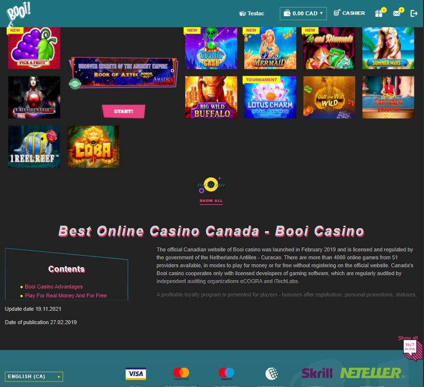 BOOI Casino Desktop Preview 2