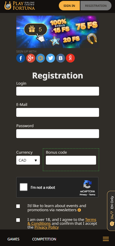 Alberta Online Casinos Registration Process Image 1