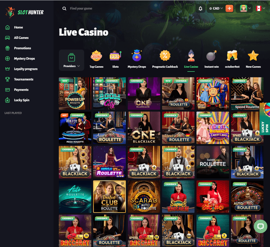 SlotHunter Casino Desktop Preview 1