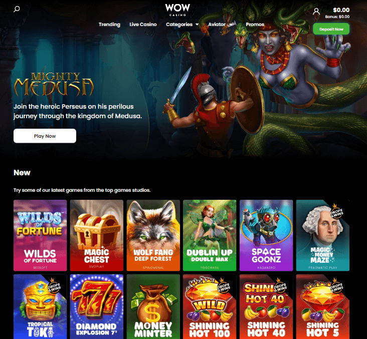 WOW Casino Desktop Preview 2