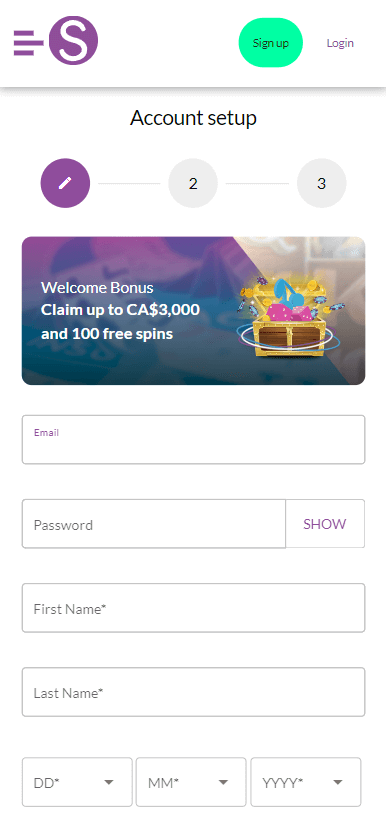 Spinni Casino Registration Process Image 1