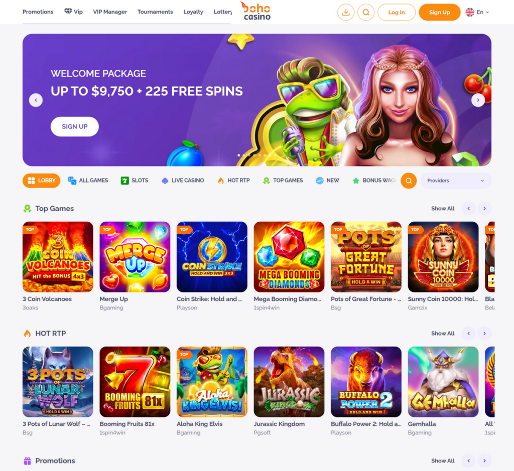 Boho Casino Desktop Preview 1