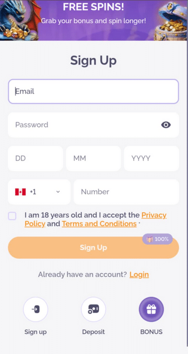 Mobile Casinos Registration Process Image 1