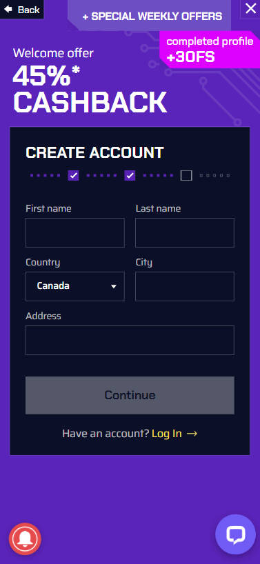 Quickspin Casinos Registration Process Image 2