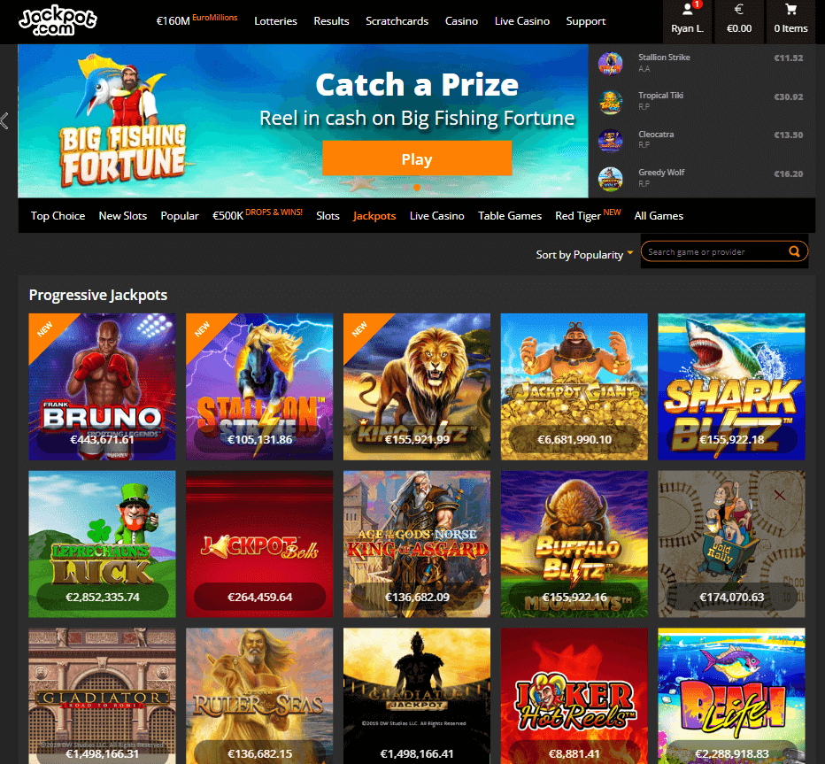 Jackpot.com Casino Desktop Preview 1