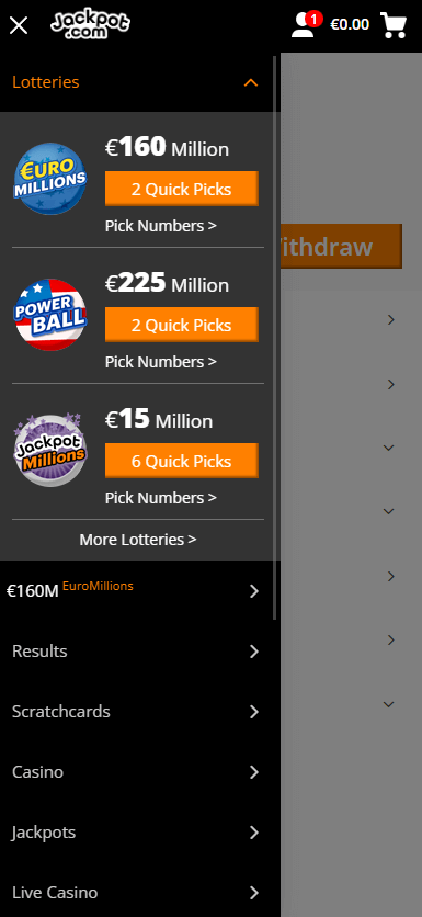 Jackpot.com Casino Mobile Preview 2