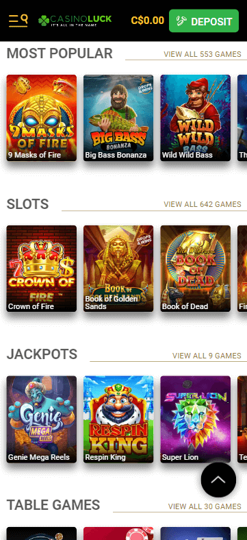 CasinoLuck Mobile Preview 2