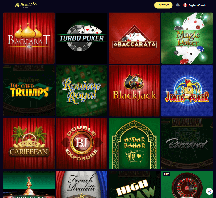 Millionaria Casino Desktop Preview 2