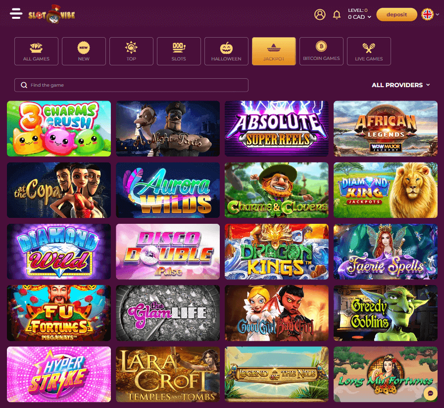 SlotVibe Casino Desktop Preview 2