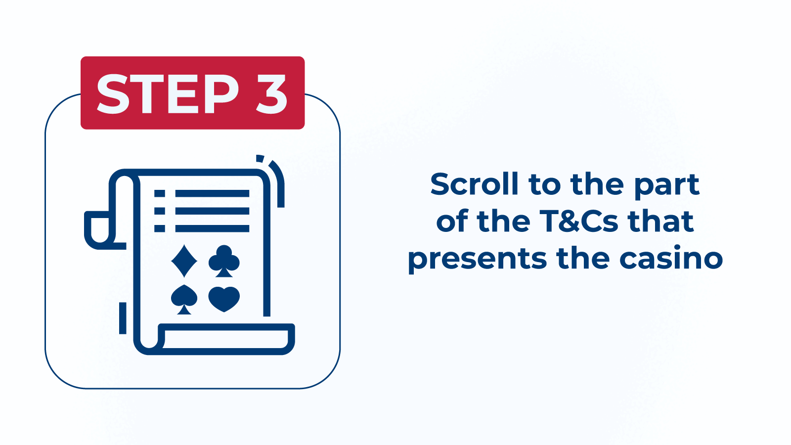 Step 3 Scroll to the part of the T&Cs that presents the casino