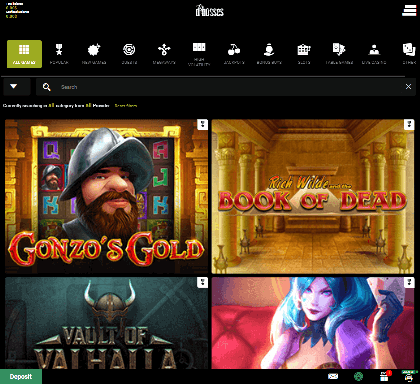Dbosses Casino Desktop Preview 2