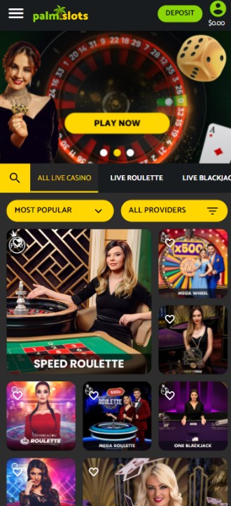 Palmslots Casino Mobile Preview 1