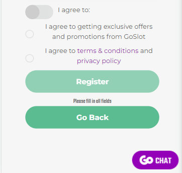 GoSlot Casino Registration Process Image 3
