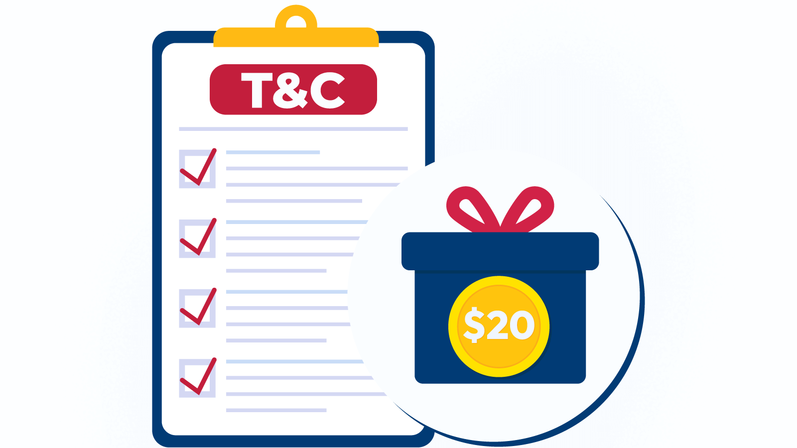 Common T&Cs for a 20 CAD no deposit bonus