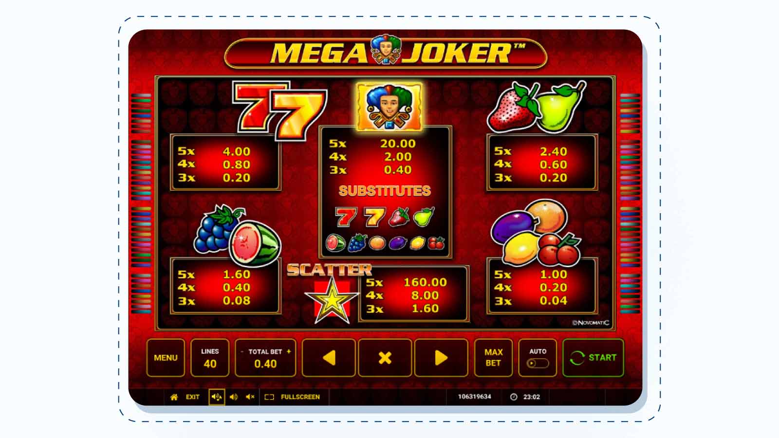 Mega Joker – RTP 99% – NetEnt