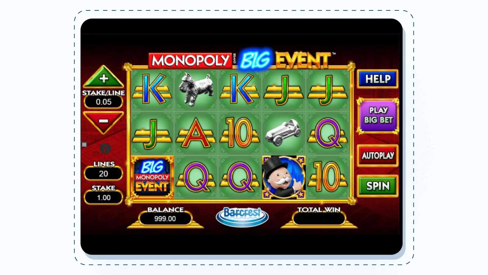 Monopoly Big Event – RTP 99% – Barcrest