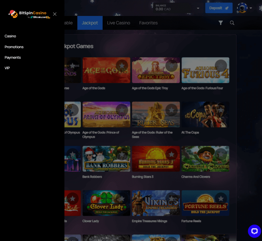 BitSpin Casino Desktop Preview 2