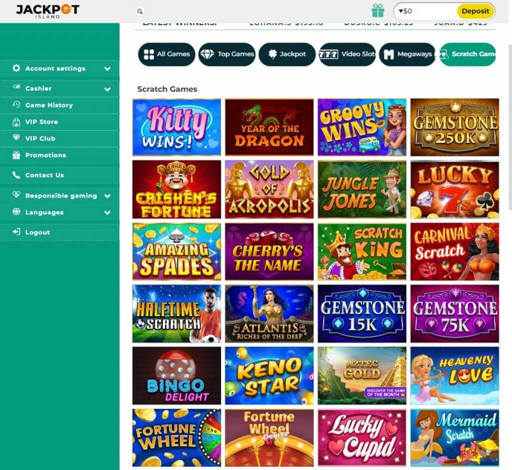 Jackpot Island Casino Desktop Preview 1