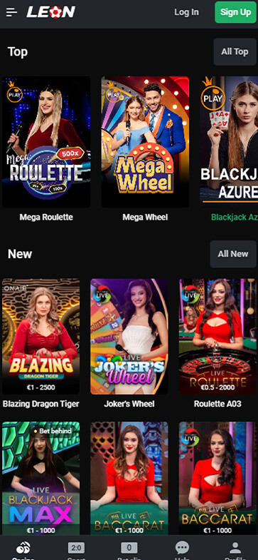 Interac Casinos Mobile Preview 1