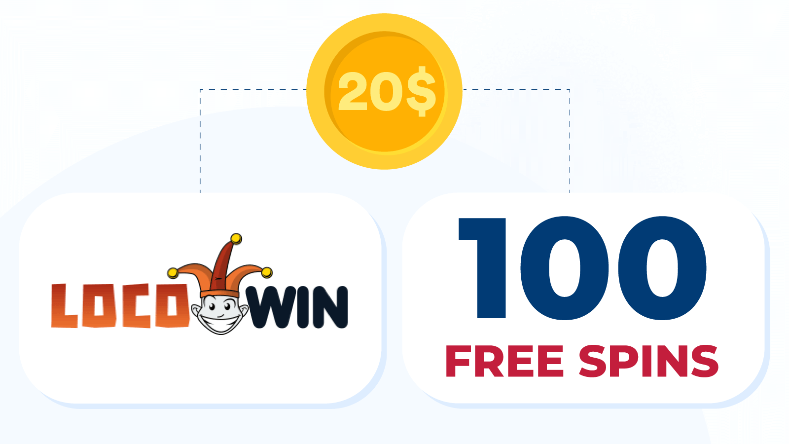 Deposit $20 get 100 no wagering free spins at Locowin