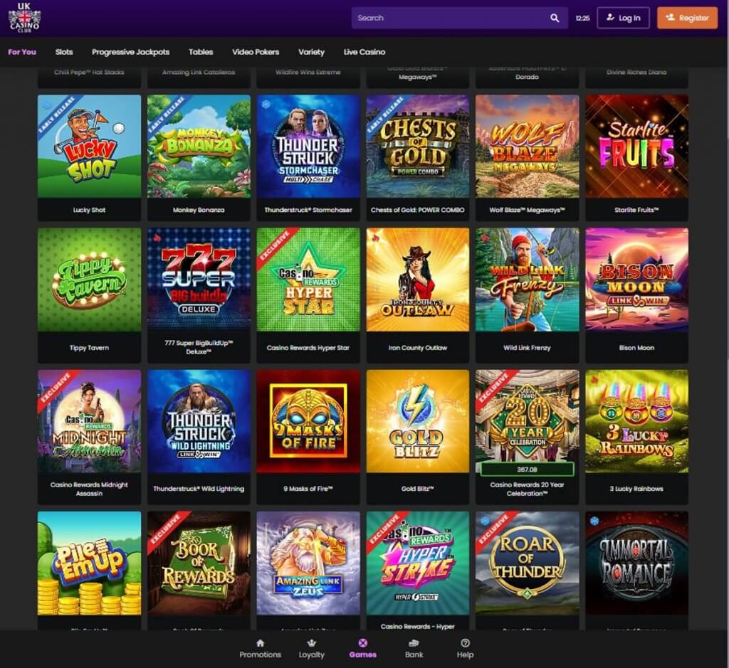 UK Casino Club Desktop Preview 1
