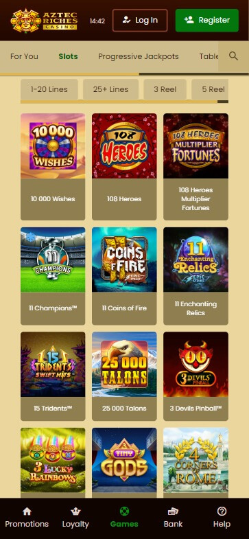 Aztec Riches Casino Mobile Preview 2