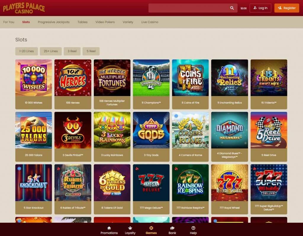 Players Palace Casino Desktop Preview 1