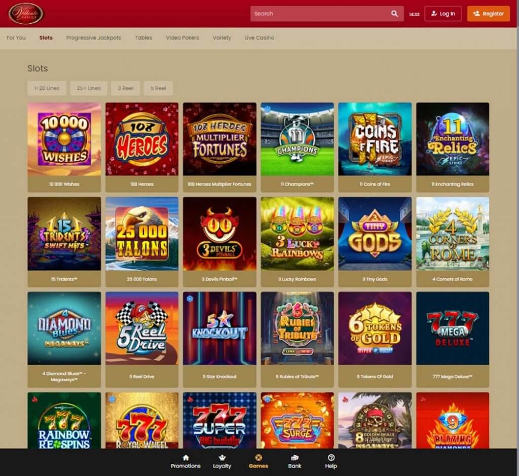 Villento Casino Desktop Preview 1