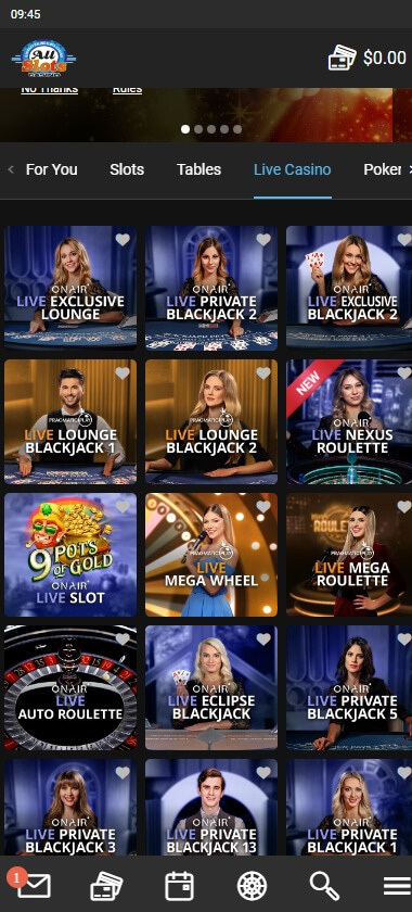 All Slots Casino Mobile Preview 2