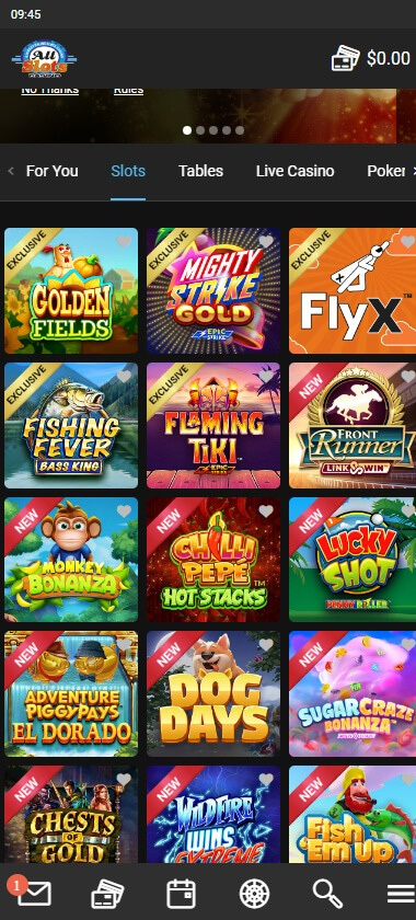 All Slots Casino Mobile Preview 1